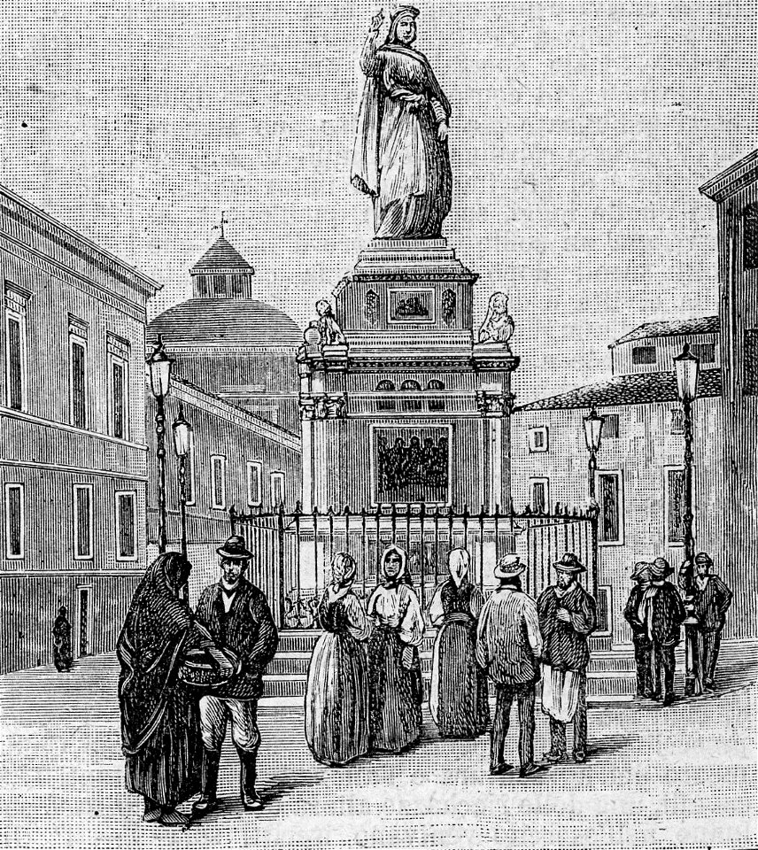 Oristano – Monumento ad Eleonora d’Arborea (xilografia)
