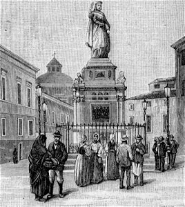 Oristano – Monumento ad Eleonora d’Arborea (xilografia)