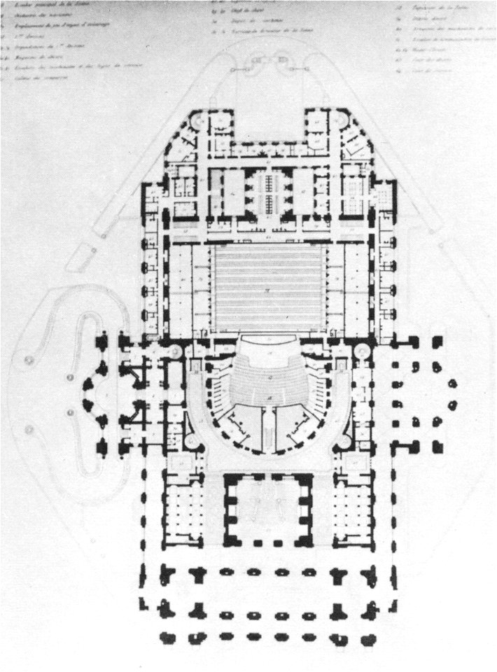 Palais Garnier plan at the parterre level - Steinhauser 1969 plate1