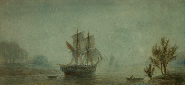 Paisaje de la costa con veleros