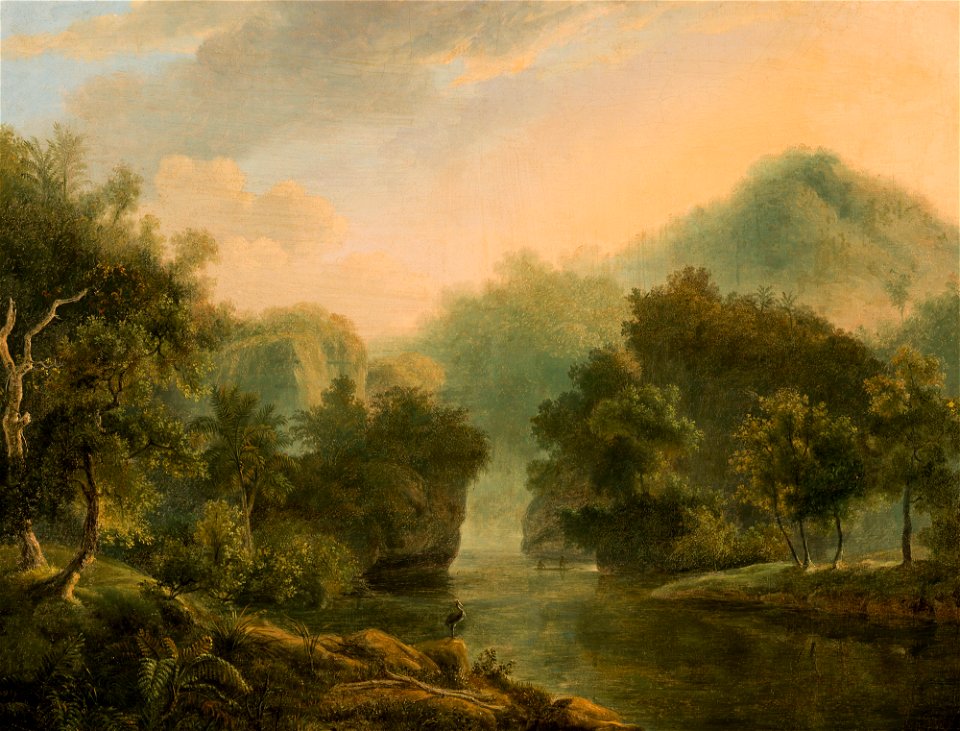 Paisagem com rio e floresta (atribuído), da Coleção Brasiliana Iconográfica