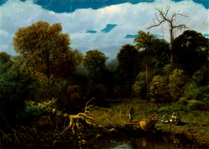 Paisagem à beira rio (atribuído), da Coleção Brasiliana Iconográfica