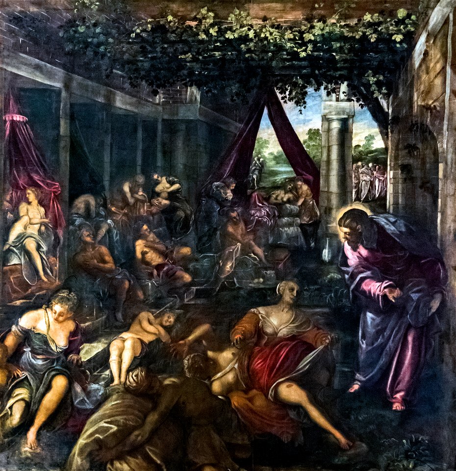 Paintings by Tintoretto in Scuola Grande di San Rocco - Probatica Piscina