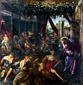 Paintings by Tintoretto in Scuola Grande di San Rocco - Probatica Piscina