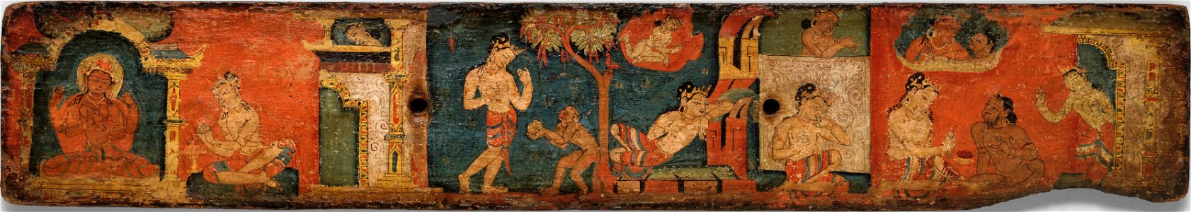 Pair of Manuscript Covers with Buddhist Scenes, 2