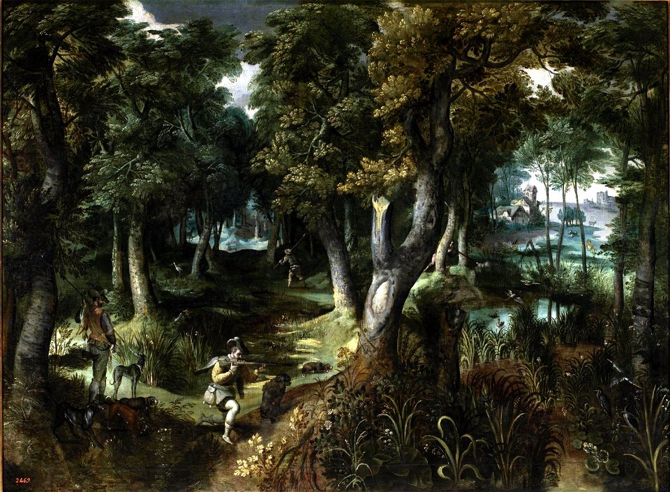 Paisaje con cazadores, del siglo XVII (Museo del Prado)