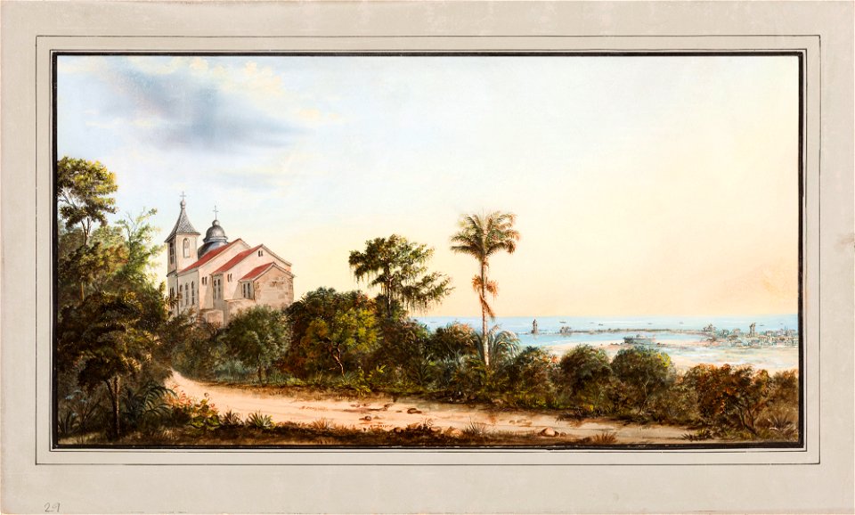 Paisagem com igreja (atribuído), da Coleção Brasiliana Iconográfica