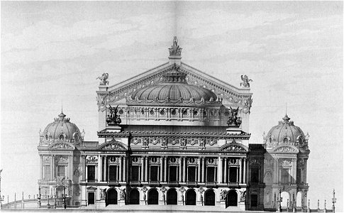Palais Garnier elevation of the principal facade - Mead 1991 p102