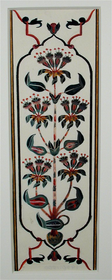Painting of a pietra dura panel from the Taj Mahal (6125150948)