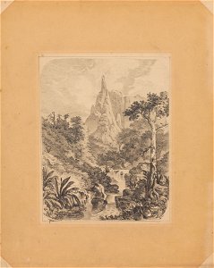 Paisagem com cascata em Teresópolis (atribuído), da Coleção Brasiliana Iconográfica