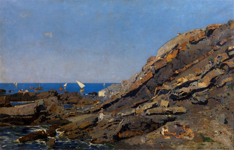Paisaje de la costa de Liguria, de Serafín Avendaño (Museo del Prado)