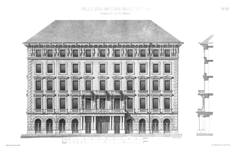 Palais Sina, facade