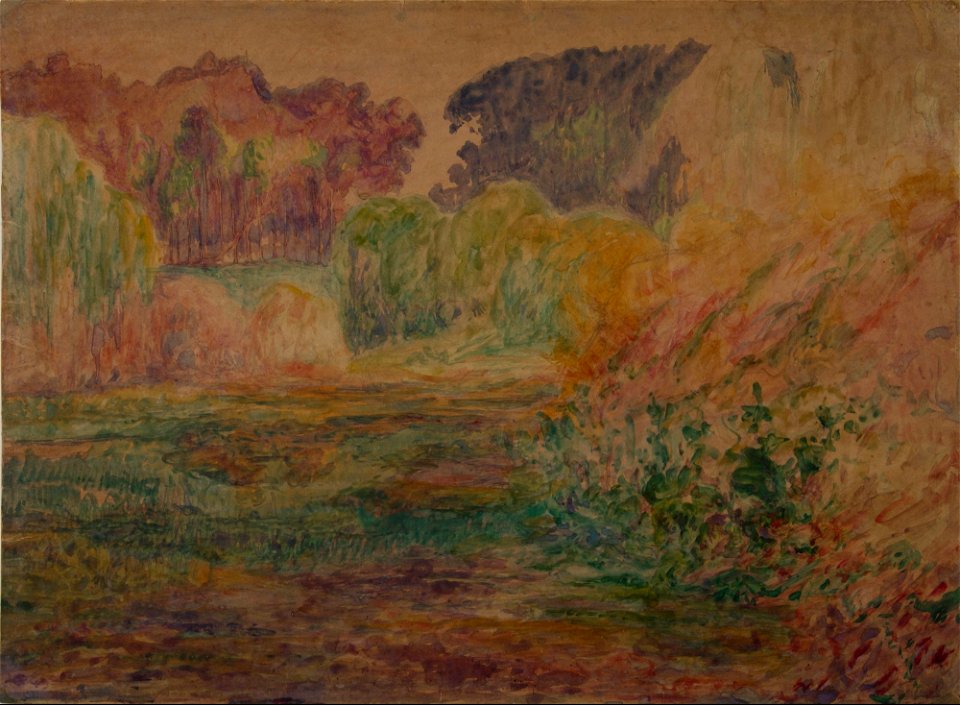 Paisaje - Martín Malharro, acuarela sobre papel