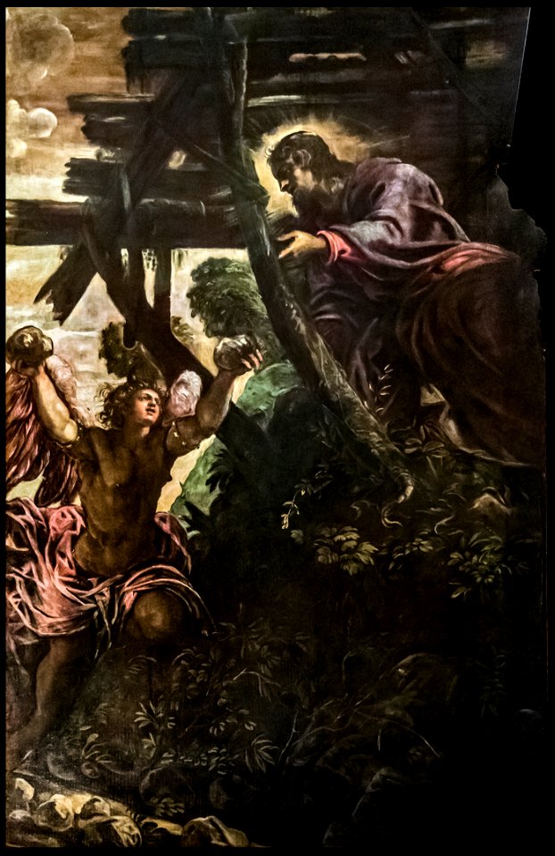 Paintings by Tintoretto in Scuola Grande di San Rocco - Sala superiore - The Temptation of Christ