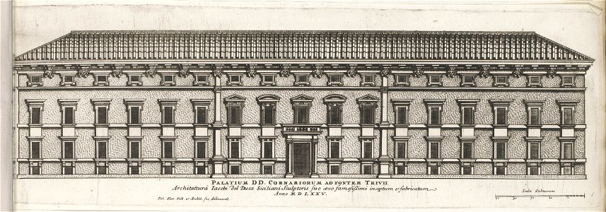 Palatium DD. Cornariorum ad Fontem Trivii by Giovanni Battista Falda (ca. 1655)