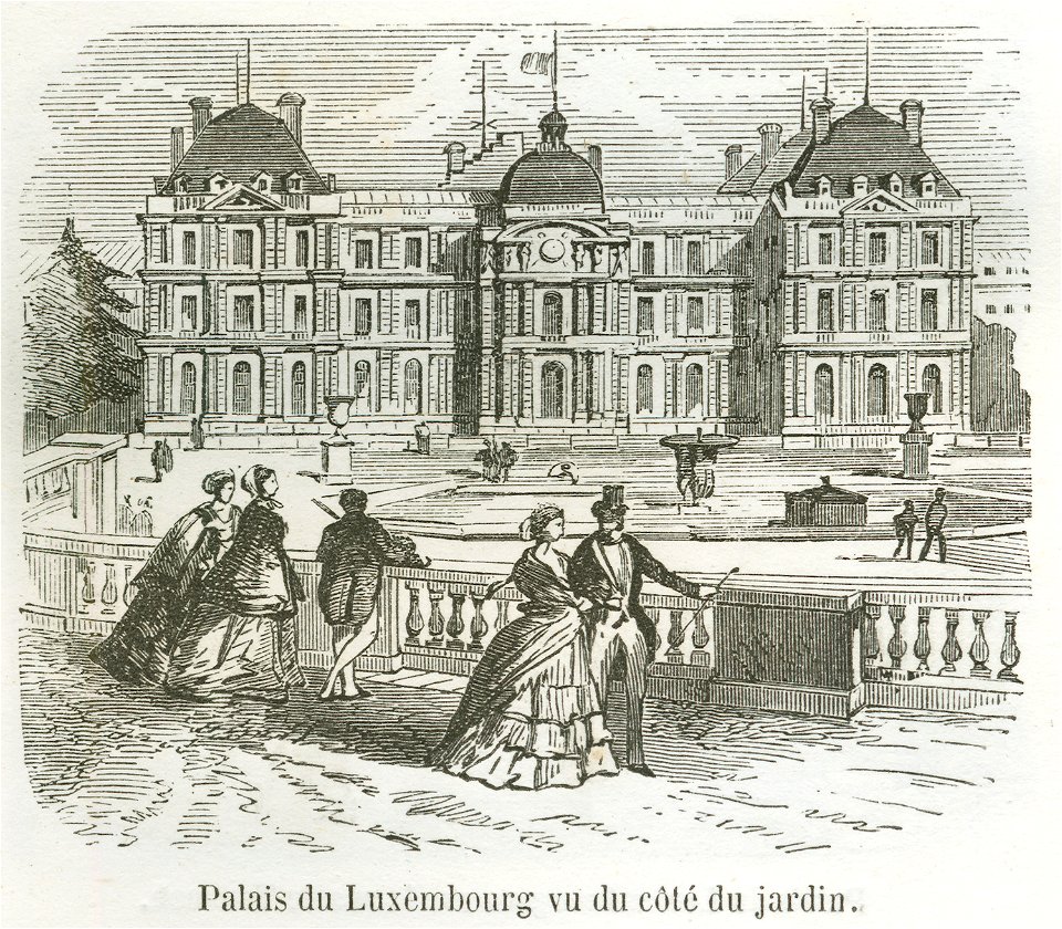 Palais du Luxembourg vu du côté du jardin, 1855