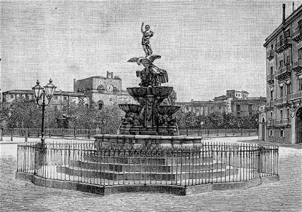 Palermo – Fontana di Piazza Marina (xilografia)