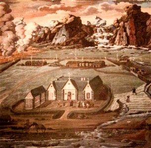 Painting of a foreign traveller in Iceland (detail)