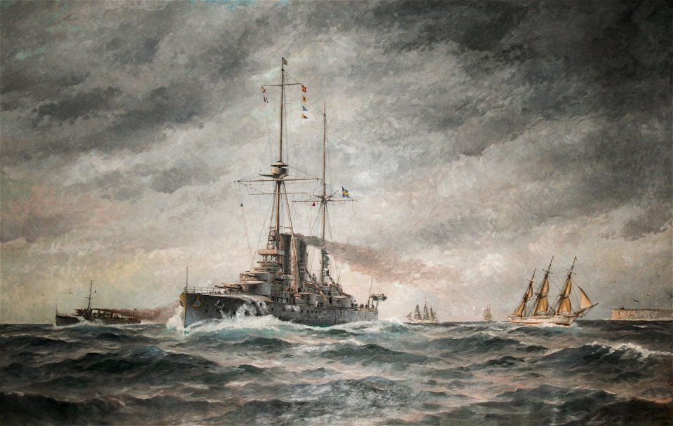 Painting in the officers' club in Berga navy base, Sweden-2