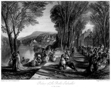 Palace of La Belle Gabrielle on the Seine engraving by William Miller after Turner R331