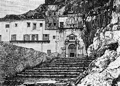 Palermo – Prospetto della grotta di Santa Rosalia (xilografia)