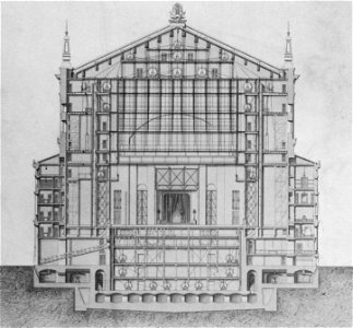 Palais Garnier transverse section of the stage house - Steinhauser 1969 plate41