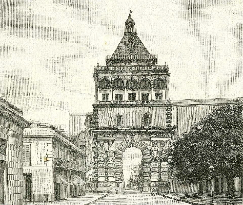 Palermo Porta Nuova xilografia