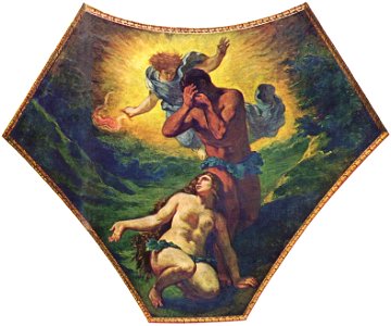 Palais Bourbon, Malerei in der Kuppel der Theologie, Szene- Adam und Eva (Eugène Delacroix)