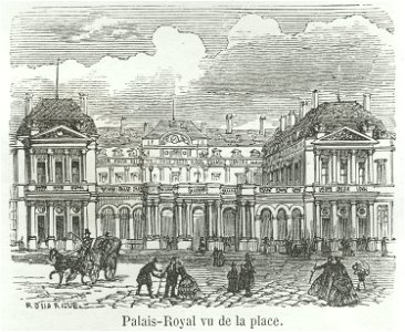 Palais-Royal vu de la place, 1855