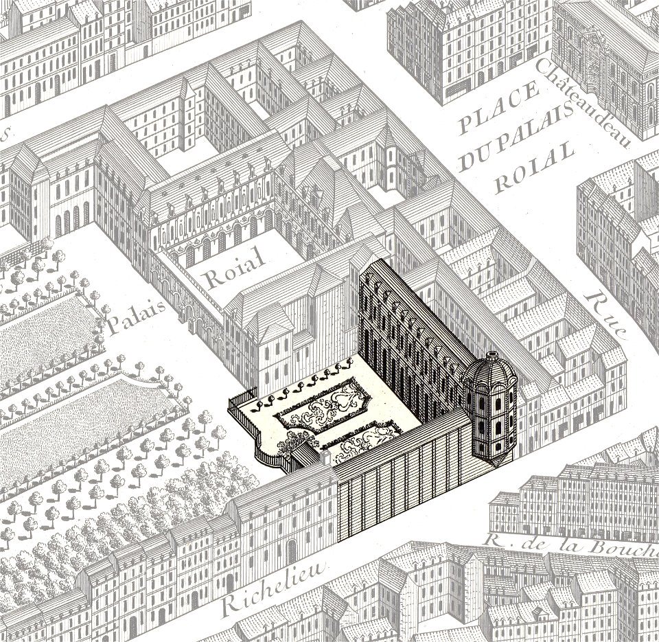 Palais Brion on the 1739 Turgot map of Paris – Rumsey sheet 15