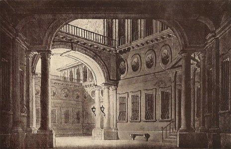 Palasthof Dekorationsentwurf des Julius Quaglio Wien Nationalbibliothek