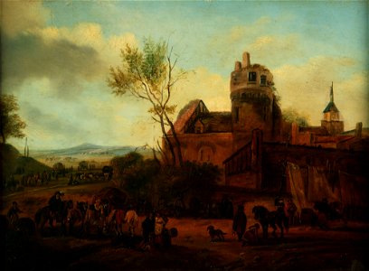 Paisaje con campamento