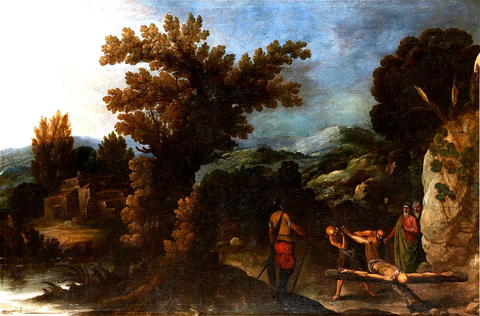 Paisaje con la crucifixión de San Pedro, de Francisco Collantes (Museo del Prado)