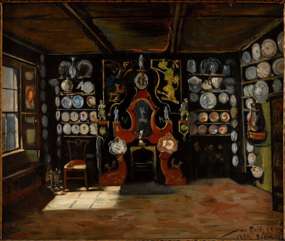Palézieux, Edmond de - Salle à manger de Hauteville II, maison de Juliette Drouet à Guernesey - 226 - Maison de Victor Hugo