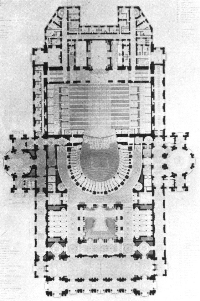 Palais Garnier plan at the first loge level - Steinhauser 1969 plate3 ...