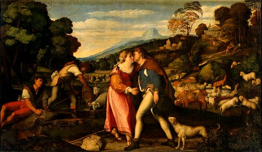 Palma Il Vecchio - Jakob und Rahel, Um 1524-25, Gal.-Nr. 192
