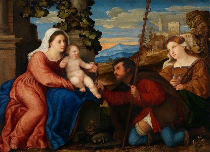 Palma il Vecchio - Maria mit Kind und den hll. Rochus und Aurea, um 1515, 505