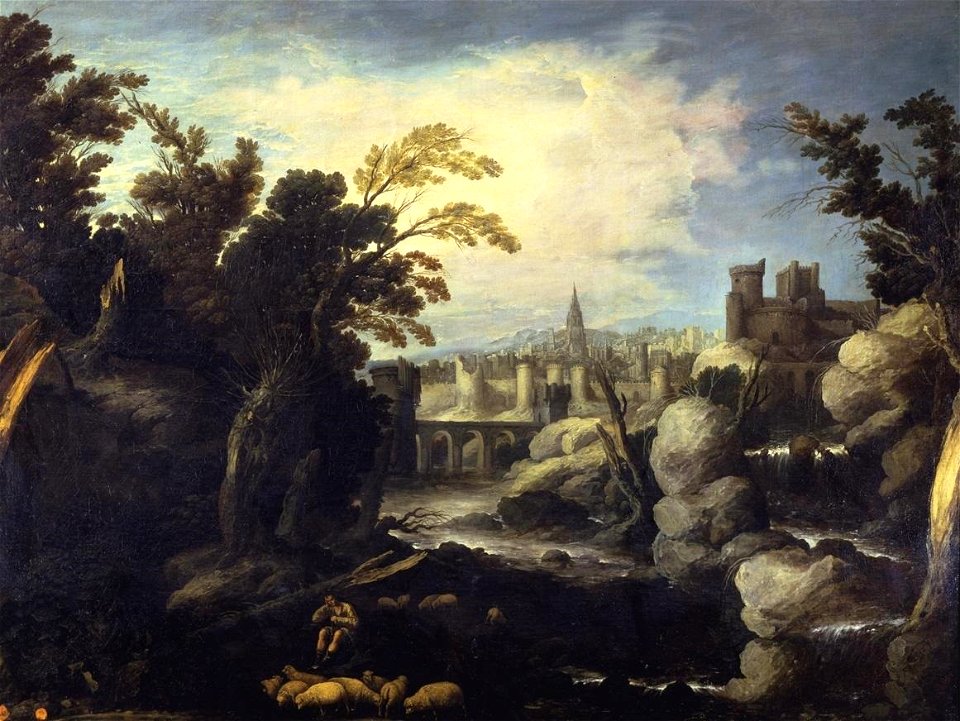 Paisaje con una ciudad, de Francisco Collantes (Real Academia de Bellas Artes de San Fernando)