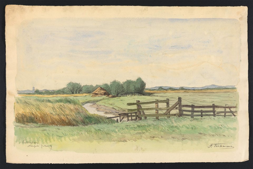 Palingbrug - Nieuport 1909 drawing by Jean-François Taelemans, R-2009-26329, Prints Department, Royal Library of Belgium