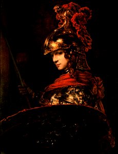 Pallas Athena or, Armoured Figure by Rembrandt Harmensz. van Rijn. Free illustration for personal and commercial use.