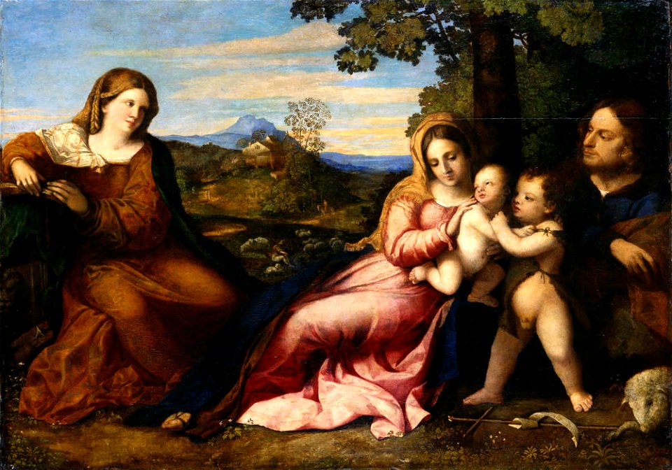 Palma Il Vecchio - Die Heilige Familie mit der heiligen Katharina, Um 1512-14, Gal.-Nr. 191