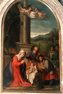 Palma il Vecchio sec. XVI, Adorazione dei pastori, Bergamo