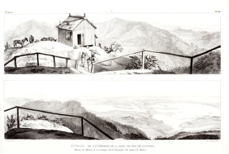 Panorama de l´interieur de la baie de Rio de Janeiro. Dessiné du Plateau de la montagne dite le Corcovado (Pic nommé le Bossu), da Coleção Brasiliana Iconográfica