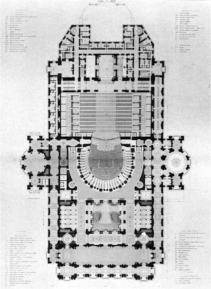 Palais Garnier plan at the first loge level - Mead 1991 p101