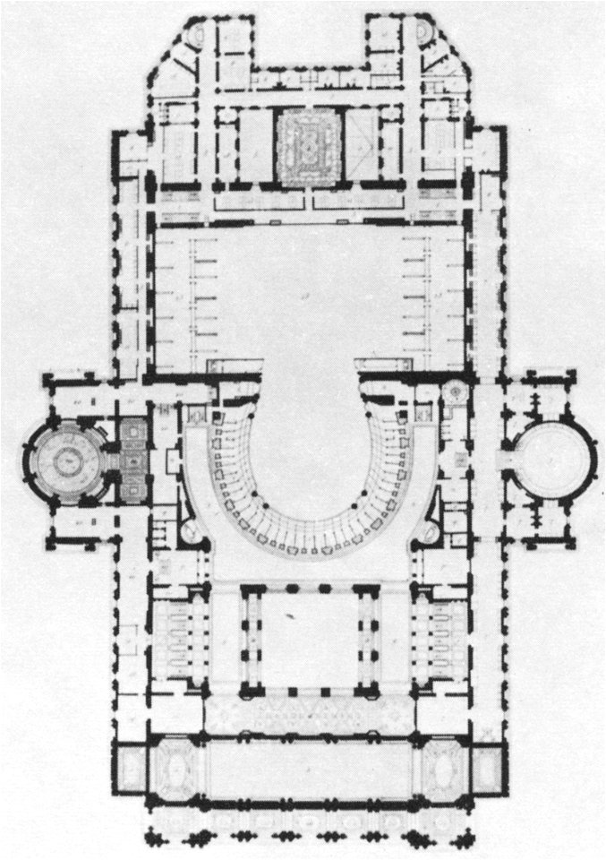 Palais Garnier plan at the third loge level - Steinhauser 1969 plate4 ...