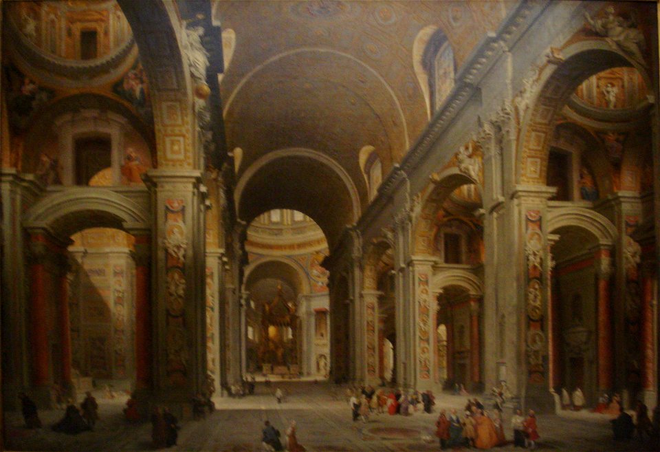 Interior of St. Peter's, Rome by Giovanni Paolo Pannini