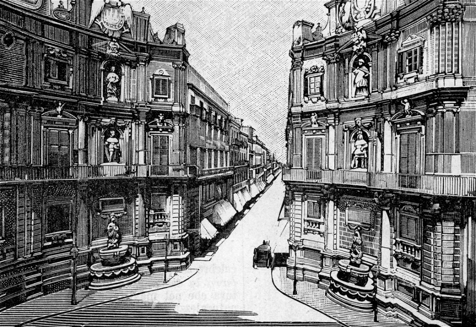 Palermo – I quattro Cantoni (xilografia)