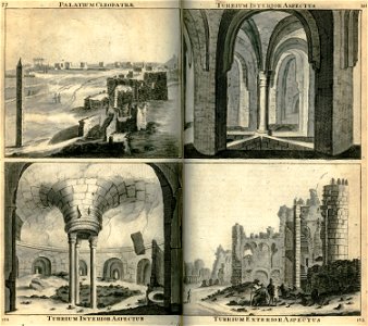 Palatium Cleopatrae, Turrium interior aspectus, Turrium Interior Aspectus, Turrium exterior aspectus - Bruyn Cornelis De - 1714
