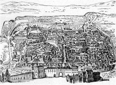 Panorama della città di Lucera (xilografia)