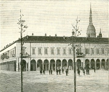 Palazzo del mercato Novara xilografia